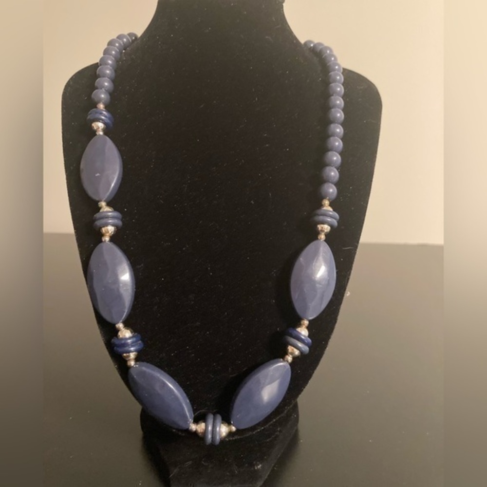 Blue beaded necklace